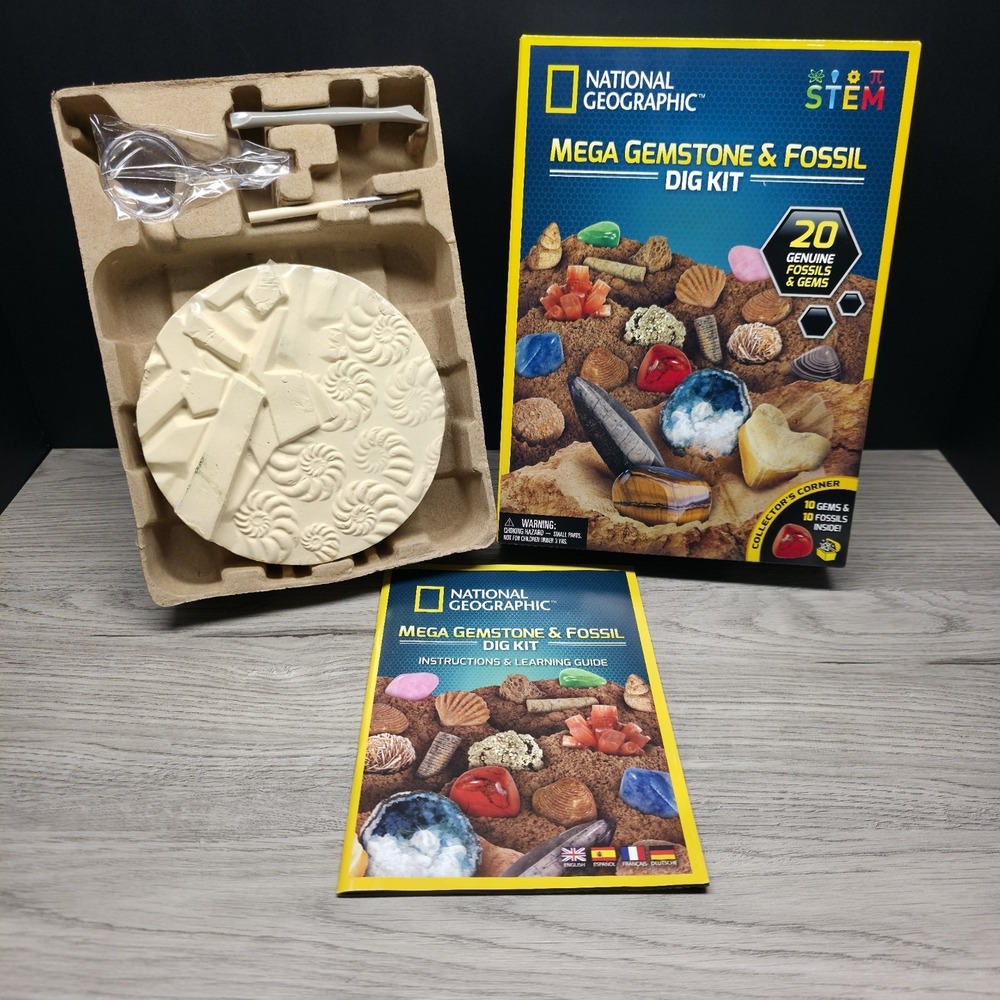 National‎ Geographic Mega Gemstone & Fossil Dig Kit - New - Sealed Stone